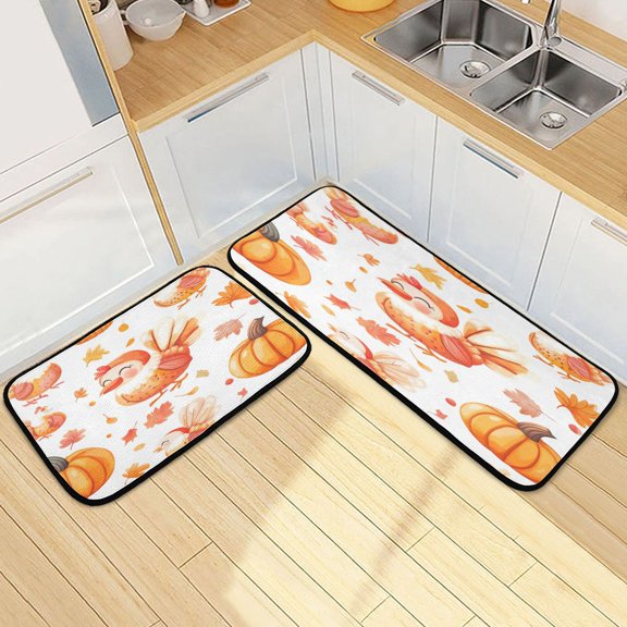 Kitchen Rugs and Mats【2 PCS】Non Skid Lovely Chicken Creative Kitchen Mat