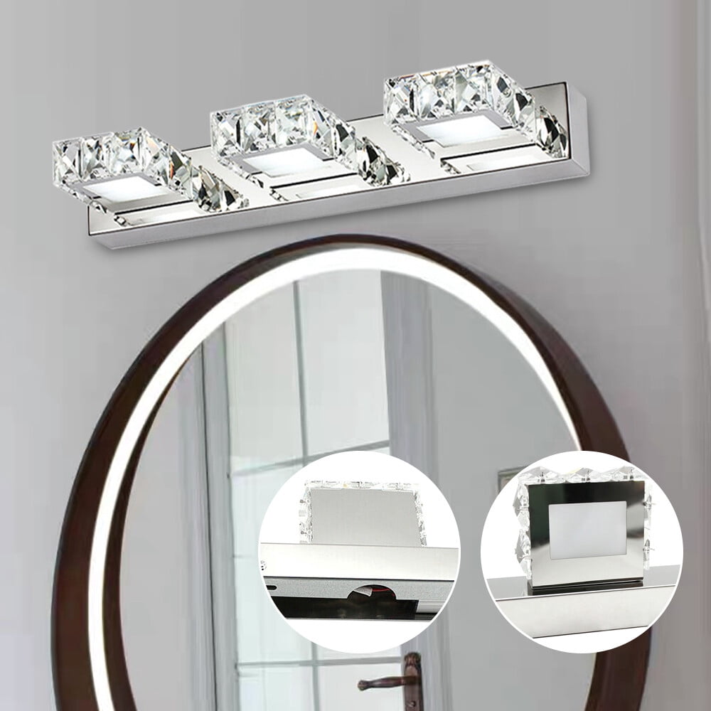LED Over Mirror Light, K9 Crystal LED Light Over Mirror , Modern Bathroom Mirror Light Fixtures for Bathrooms, Bedrooms, Study Rooms, Living Rooms, and More (18.11*1.97*4.33in)