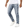 thumbnail image 4 of ZVNAΖH Men's Motorcycle Biker Jeans, Anti-Tear Slim Denim Pants with Stitched Knee Details for Riding & Casual Wear, XS-2XL, 4 of 9
