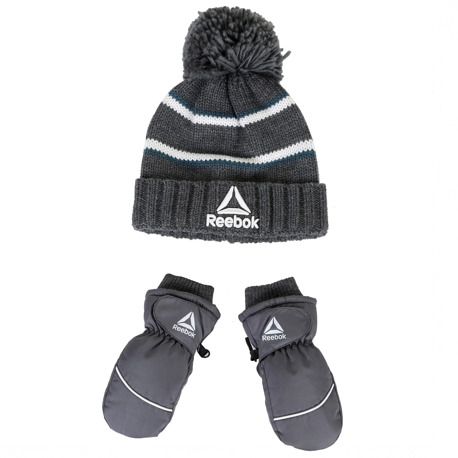 Reebok Toddler Beanie and Mitten Set, 3- Piece