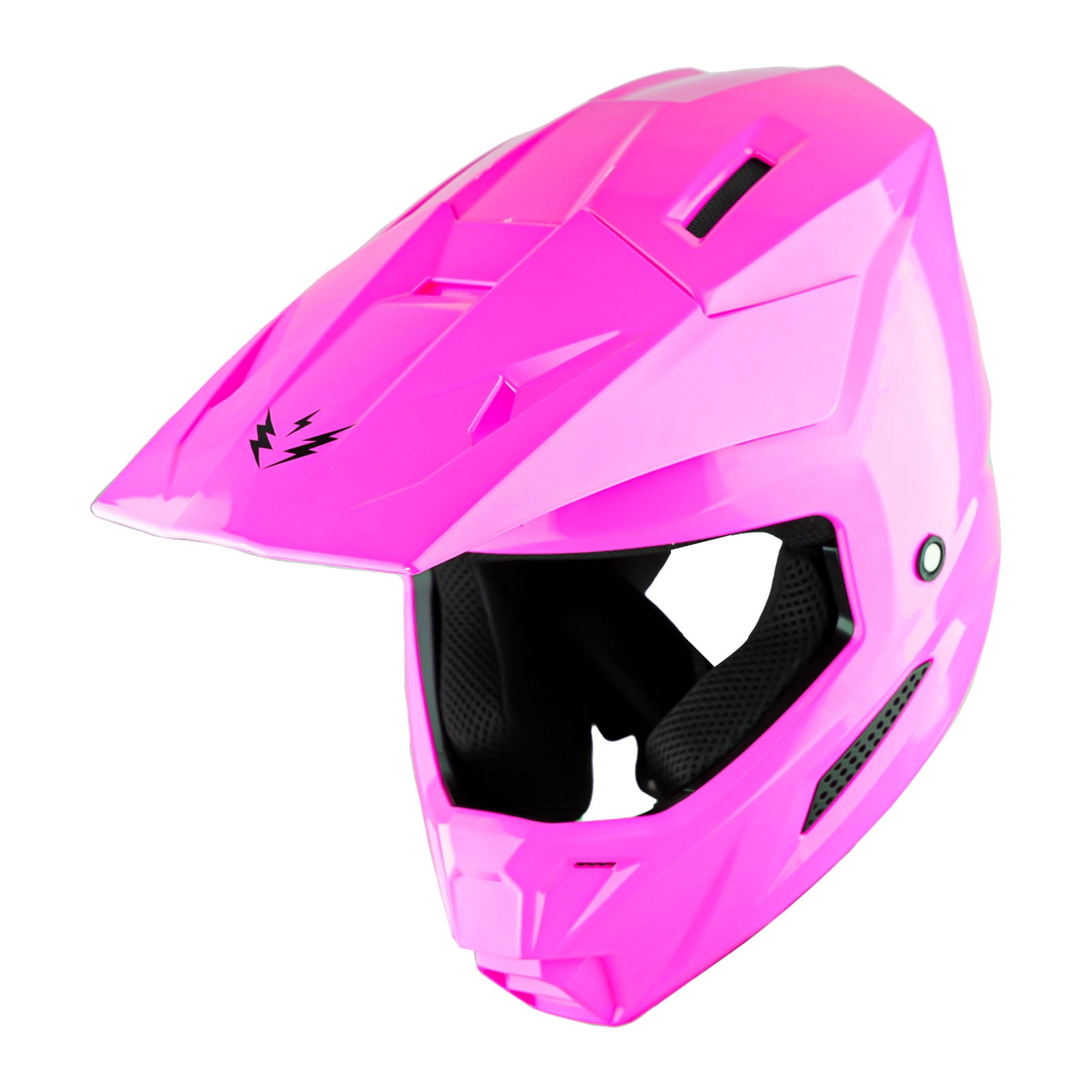 1Storm New Youth Kids BMX MX Bike Helmet Motocross Helmet T602 Teenager Glossy Pink + Goggles + Gloves Bundle
