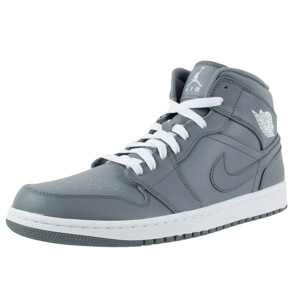 Jordan NIKE AIR JORDAN 1 MID BASKETBALL SHOES COOL GREY WHITE COOL