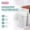 thumbnail image 2 of Sterilite 13 Gal Swing Top Lidded Wastebasket Trash Can, White (16 Pack), 2 of 7