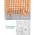 thumbnail image 3 of Orange Tie Up Curtains for Windows 63 Inch Length Balloon Curtains Kitchen Adjustable Balloon Window Shade Country French Rustic Buffalo Plaid Modern Art Tie Up Bathroom Curtain Window 42"x63", 3 of 6