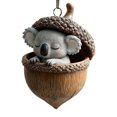thumbnail image 1 of Adornos colgantes de bellota de animales del bosque, acrílicos, para árbol de Navidad, con diseños de ardilla, conejo y poni, colgantes planos 2D para regalar en las fiestas., 1 of 8