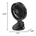 thumbnail image 4 of (2 pack) Mainstays 2 Speeds 6-inch New Desktop or Clip-on AC Electric Personal Indoor Fan, Black, 4 of 11