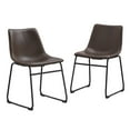 thumbnail image 3 of Walker Edison Full Back Faux Leather Dining Chair, Set of 2, Brown, 3 of 8