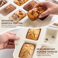 thumbnail image 5 of Kikcoin 2-Piece Mini Loaf Pans, 8-Cavity Non-Stick Baking Bread Molds, Oven Safe Bakeware for Cake & Pastry Making, Beige, 5 of 10