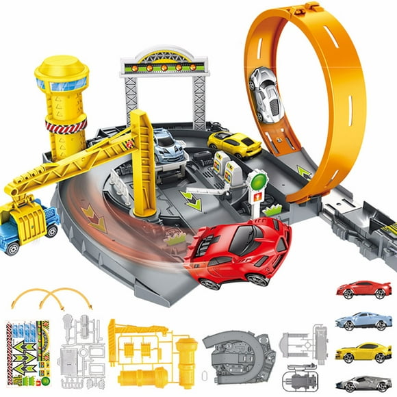 Dvkptbk Children Vehicle Playsets Car Track Assembly Car Model Parking Lot Engineering C