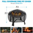 thumbnail image 4 of 1 Pack, 210D Black Round Fire Pit Cover Patio Table Cover Garden Waterproof Fire Covers, 4 of 5