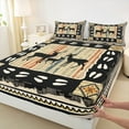 thumbnail image 3 of Feelyou Wildlife Deer Kids Queen Sheet Sets, Vintage Western Lake House Flat Sheet, Tribal Aztec Triangle Queen Fitted Sheet, Breathable Home Decor, 4-Piece, 3 of 7