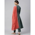 thumbnail image 6 of Janasya Indian Women's Dark Green Poly Silk Embellished Kurta with Pant and Dupatta, 6 of 9