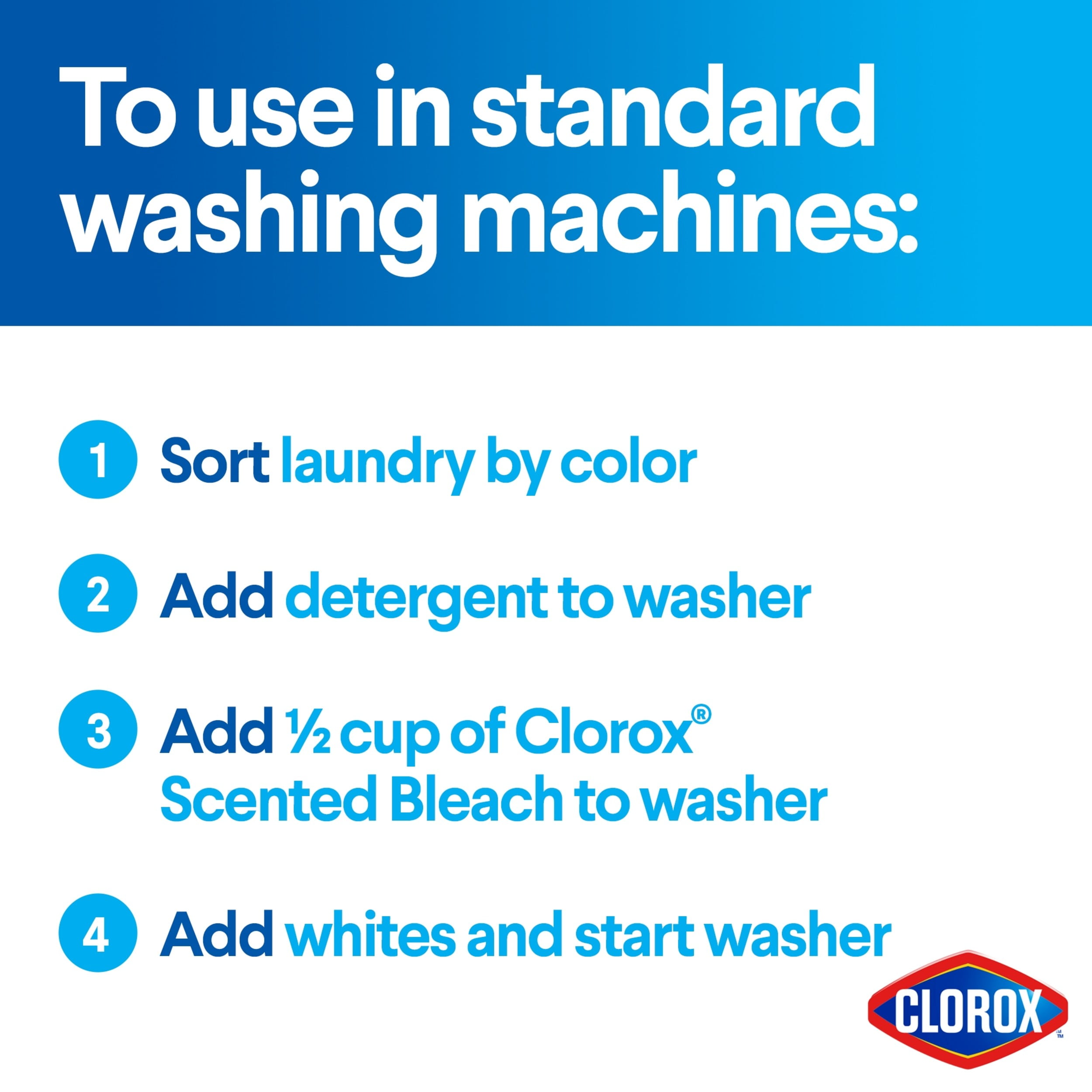 Clorox Liquid Bleach, Clean Linen Scent, 121 oz Bottle