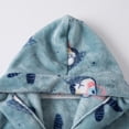 thumbnail image 3 of Bovxnpu Fall Winter Toddler Boy Girl Robes Girls Bathrobes, Girls Fleece Hooded Robes Toddler Warm Fuzzy Bathrobe Print Long Sleeve Hooded Warm Bathrobe for Kids Fall Winter Sleepwear, 3 of 6