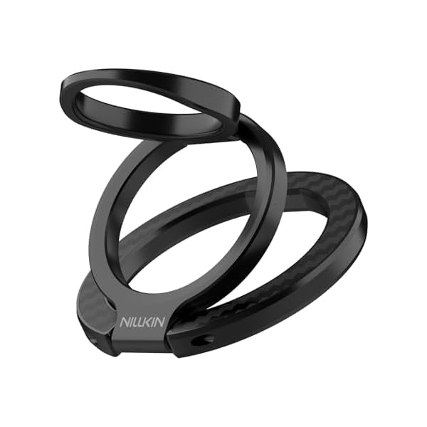 wonima11 FiberSnap Magnetic Phone Grip Ring Stand Holder, Removable Magsafe Phone Holder with Expanding Grip and Adapter Ring,360 Adjustable Kickstand Compatible with iPhone 17,16 Pro 15,14,13 (Black)
