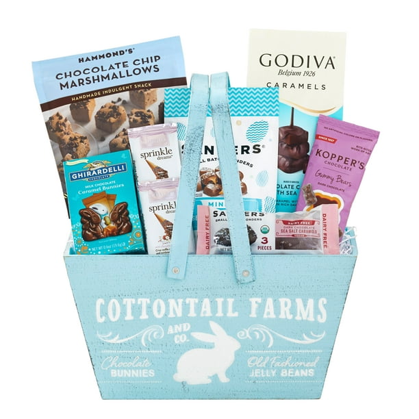 Simply Chocolate Godiva Premier Easter Favorites Wood Basket
