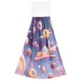 thumbnail image 7 of Haosy 2 Pack Kitchen Wash Cloths with Hanging Loops Absorbent Absorbent Quick Drying Hand Towels, Dessert Planet Spaceship, 7 of 7