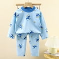 thumbnail image 4 of Lumosvexa Toddler Boys Outfits 2 Piece Round Neck Long Sleeve Soft Comfort Winter Home Comfort Sets Blue 6, 4 of 8