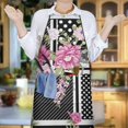 thumbnail image 6 of Pioneer Flower Floral Print Pattern Apron-Garden Aprons for Women with Pockets-Cotton Linen Waterproof Kitchen Cooking Gardening Aprons Adjustable for Kitchen,Cooking,BBQ and Salon 33x27 Inch, 6 of 7
