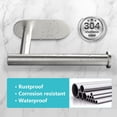 thumbnail image 5 of Toilet Paper Holder,Brushed Nickel,Wall Mount, Upgraded Adhesive Toilet Roll Holder,no Drilling,Bathroom Washroom, 5 of 5