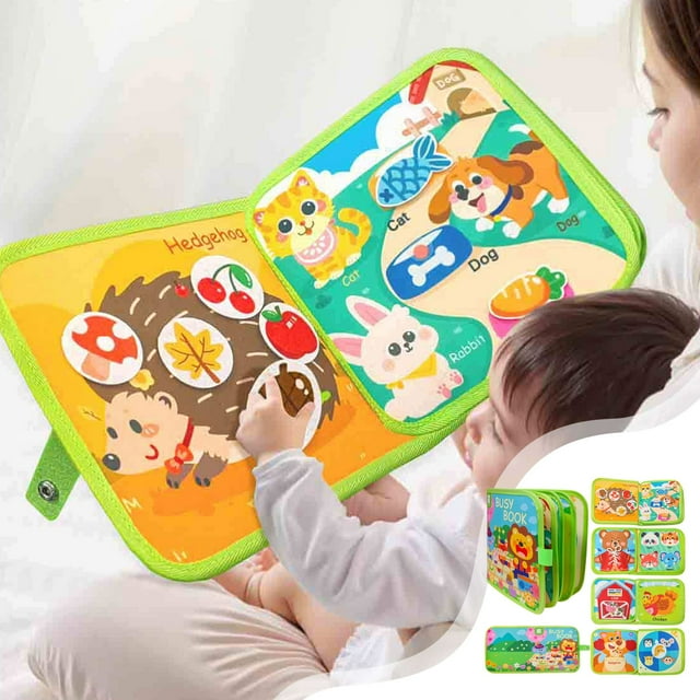 Toy Cloth Book With Patch Safe Chew Educational Book Interactive Learning Fabric Book Textured Fabric Reading Material