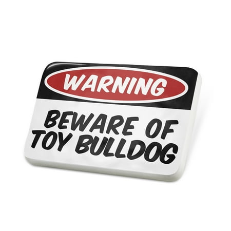 Porcelein Pin Beware of the Toy BullDog from Lapel Badge – NEONBLOND