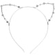 thumbnail image 1 of Diadema de diamantes de imitación con orejas de gato para disfraz, ideal para fiestas de disfraces (plateada), 1 of 7