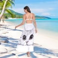 thumbnail image 7 of FORMRS Womens Long Sarong Beach Wrap Semi-Sheer Bikini Skirt Bathing Swimsuit Cover Up, White Cat, 7 of 7