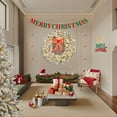 thumbnail image 2 of 48 in Large Prelit Christmas Wreaths for Front Door, Weather Resistant Winter Wreath with LED Lights & Red Bow for Fireplace Garage Gates Indoor Outdoor, White, 2 of 7