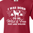thumbnail image 4 of Inktastic I Was Born to Be Wild and Free with Wolf and Mountains Youth T-Shirt, 4 of 5