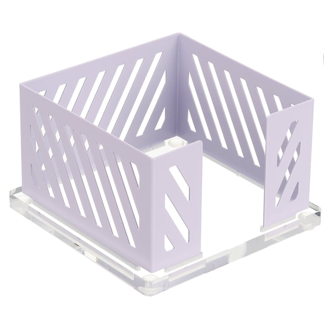 Sticky Note Holder, 4x4" Metal Note Dispenser for Classroom Home Office Desk Organizers Accessories Supplies, Purple