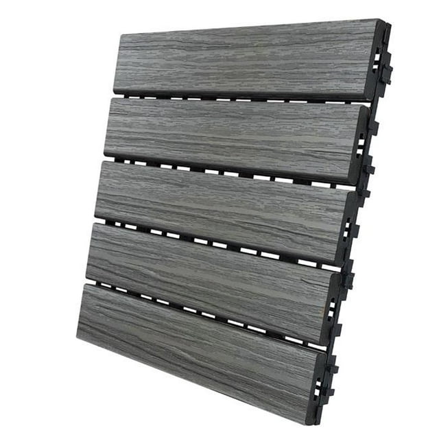 Carreaux Composites pour Balcon et Terrasse en Chêne Gris de 6 Pi2, 12 x 12 Po - Lot de 6