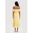 thumbnail image 3 of Women's Ruffle Hem Off The Shoulder Midi Dress with Faux Buttons, 3 of 3
