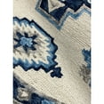 thumbnail image 5 of LR Home Fret Blue 3 ft. Round Floral Border Wool Area Rug, 5 of 7