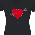 thumbnail image 4 of Inktastic Valentines Day Heart Arrow Women's V-Neck T-Shirt, 4 of 5