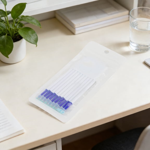 Clearance Under $4, 10 Pack Erasable Gel Pen Refills 0.5mm Fine Point, Retractable Pen Ink Cartridges with Smooth Writing Calabash Tip for Note-Taking, Fits Most Push Pens, 16.50cm(Blue)