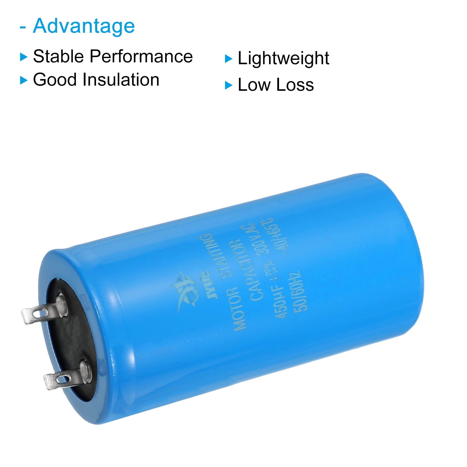 Uxcell 2Pcs Motor Start Capacitor, 450uf 300V CD60 Running Capacitor Starting Capacitor for Air Conditioners, Electric Motor Starts Running