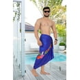 thumbnail image 2 of HAPPY BAY Men's Pareo Regular Holiday Sarong Long Beach Wrap One Size Regal, Leaves Summer Vacation Aloha, 2 of 5