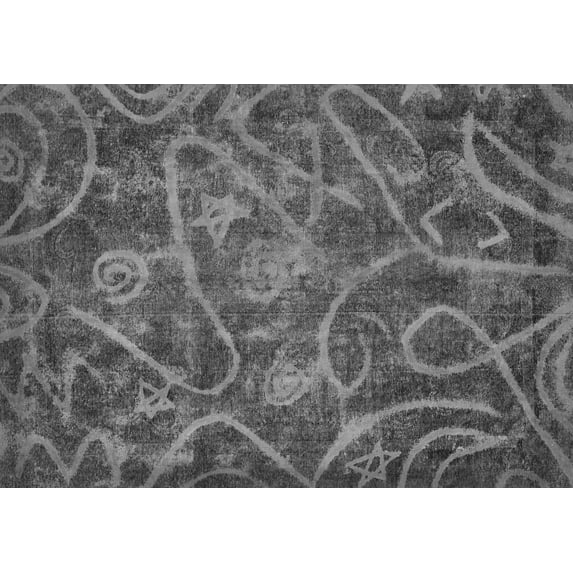 Ahgly Company Indoor Rectangle Abstract Gray Modern Area Rugs, 7' x 10'