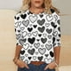 thumbnail image 4 of Xuyuer Women's Casual 3/4 Sleeve T-Shirts Round Neck Cute Tunic Tops Basic Tees Blouses Business Work Tee Top Summer Tunic Tops Dressy T-Shirts Pleated Shirts Fit Pullover Tshirts, 4 of 8
