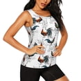 thumbnail image 2 of Bixox Women's Cool Chicken Printed Sleeveless Fitness Workout Running Quick-Dry Tank Top, 2 of 7