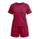 thumbnail image 5 of TaTaai Women's Short Sleeve Top and Shorts Set Round Neck Design Elastic Waist Shorts with Pockets Solid Color Casual Two Piece for Summer Daily Activities Gift, 5 of 5