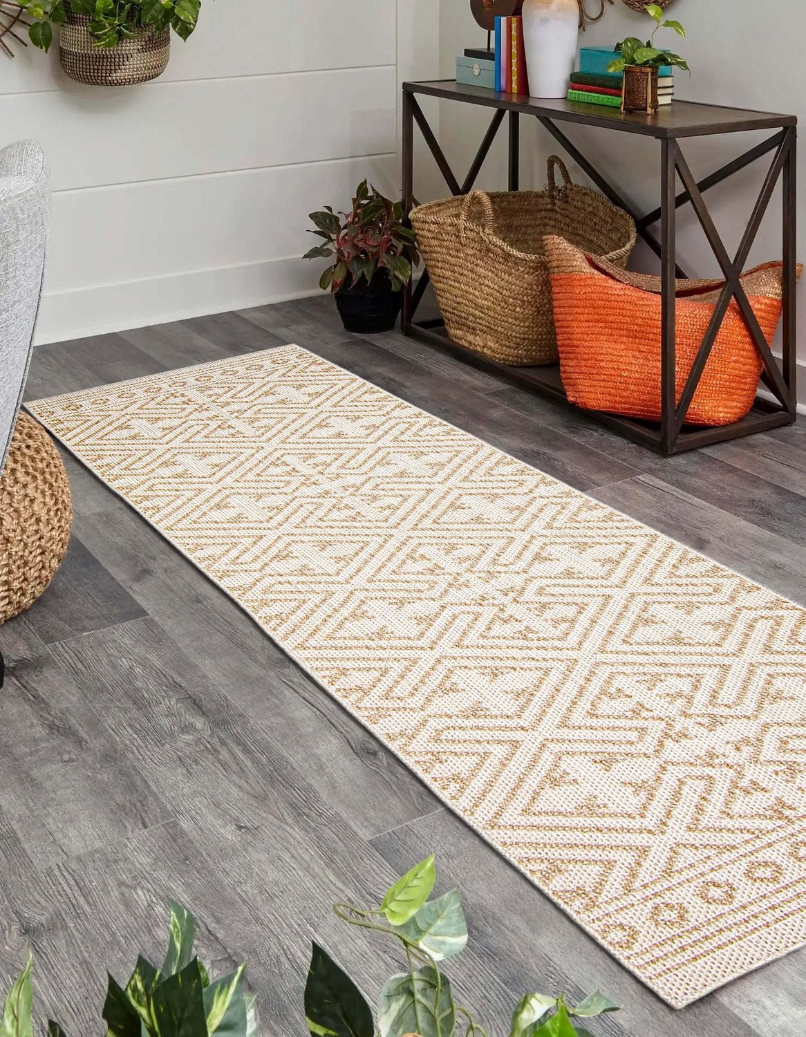 ECARPET Jute Style Area Rug for Bedroom, Living Room