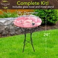 thumbnail image 3 of Briarwood Lane Spring Glass Flamingo Bird Bath Including Metal Stand For Spring Birdbath, 3 of 3