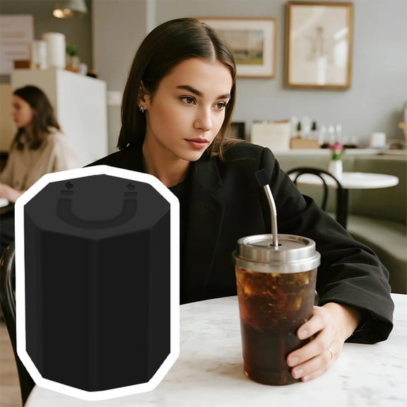 ZFSBZBS Magnetic Straw Cover, Silicone Leakproof Straw Protector for Tumbler, Drinkware Accessory,Black
