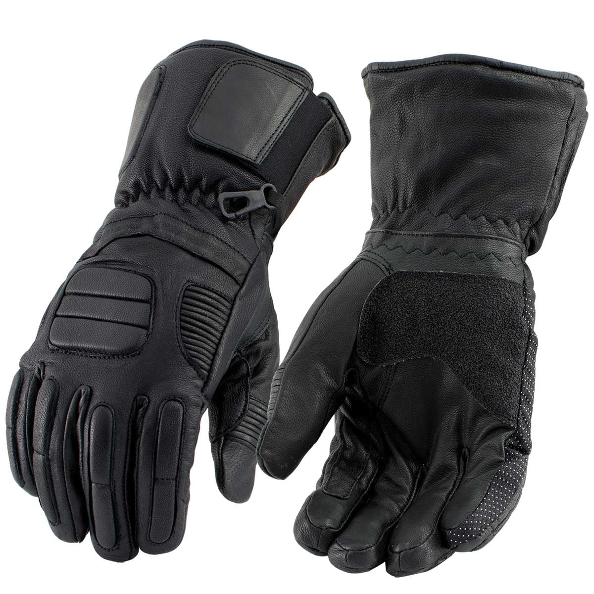 Milwaukee Leather Mens Padded Gauntlet Gloves with Double Strap Black, X-Large Milwaukee Leather Mens Padded Gauntlet Gloves with Double Strap Black, X-Large