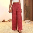 thumbnail image 4 of Jerdar Womens Wide Leg Pants Palazzo Casual Flowy Elastic Waist Pant Dressy Long Lounge with Pockets Summer Spring Outfits L, 4 of 6
