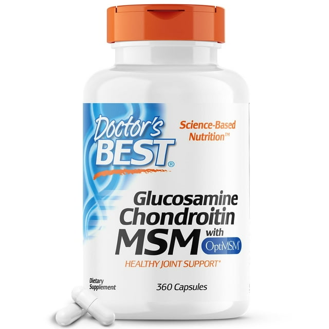 Supplement Doctor's Best, glucosamina y condroitina MSM, 360 cápsulas