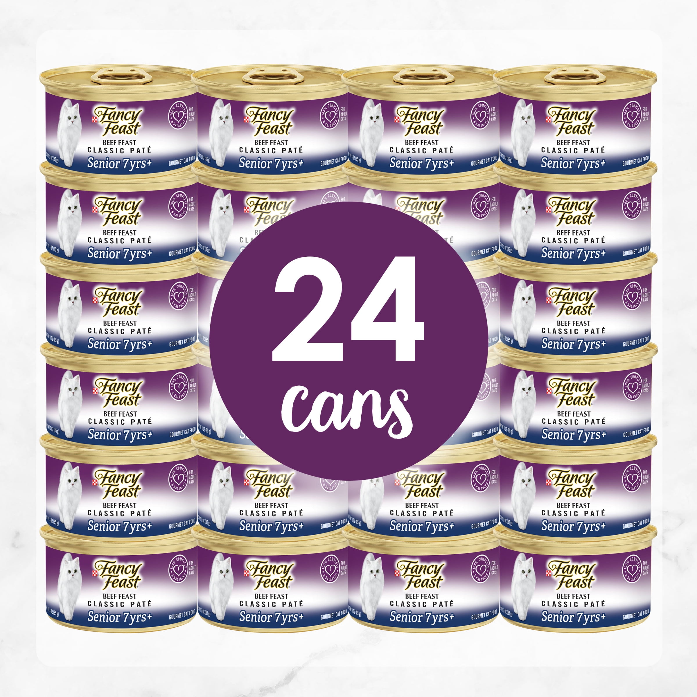 Buy 24 Pack) Fancy Feast High Protein Senior Pate Wet Cat Food, Beef