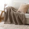 thumbnail image 3 of Chunky Knit Throw Blanket, Soft and Thick Chenille Throw Blanket, 50"x60" Handmade Cable Knit Crochet Blanket, Light Grey Knot Knitted Throw Blankets for Couch Sofa Bed Home Decor, Light Grey, 3 of 10